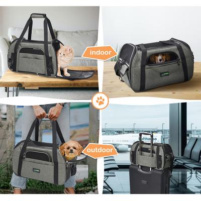 Show full view: Jespet Soft-Sided Dog & Cat Carrier Bag, Smoke Grey, 17-in slide 7 of 9