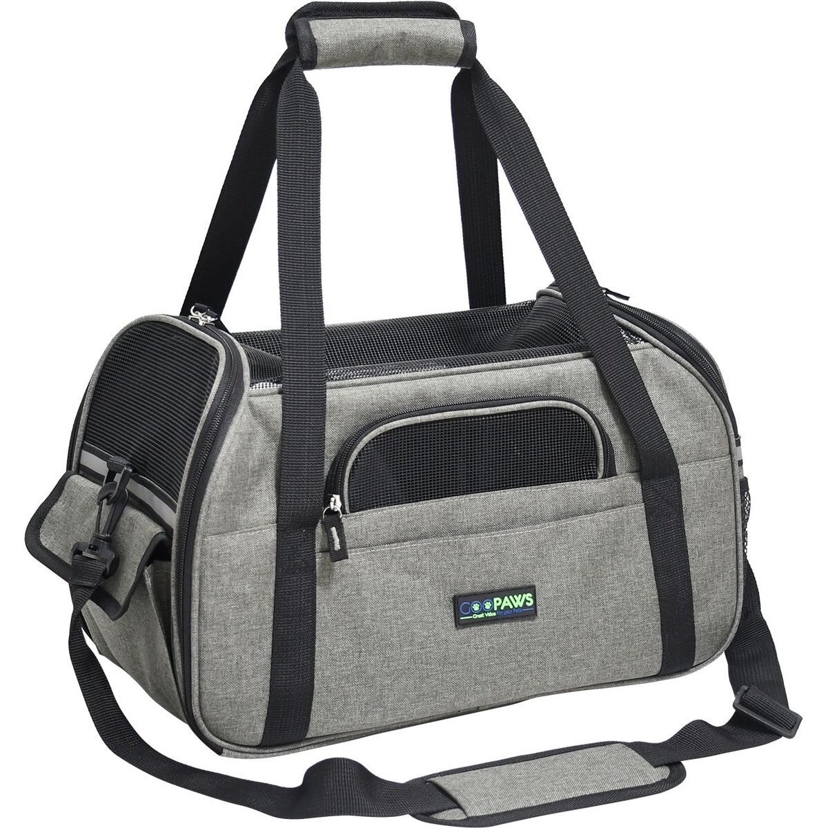 Jespet Soft-Sided Dog & Cat Carrier Bag, Smoke Grey, 19-in