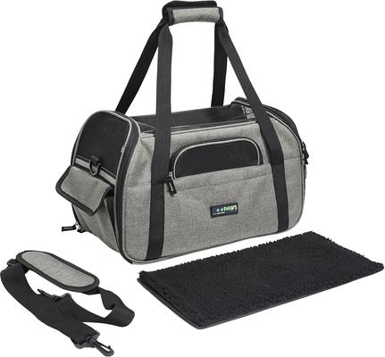 Show full view: Jespet Soft-Sided Dog & Cat Carrier Bag, Smoke Grey, 19-in slide 4 of 9