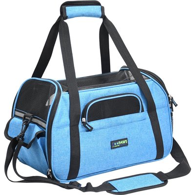 Jespet Jespet Soft-Sided Dog & Cat Carrier Bag, Turquoise, 17-in