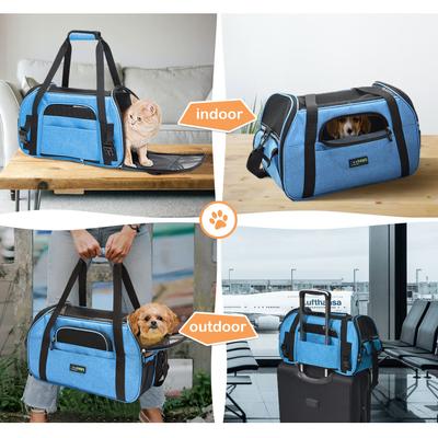 Show full view: Jespet Soft-Sided Dog & Cat Carrier Bag, Turquoise, 17-in slide 7 of 9