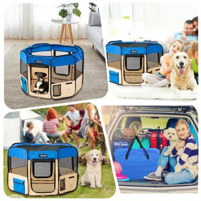 Show full view: Jespet Soft-Sided Dog & Cat Playpen, Blue, 36-in slide 7 of 9