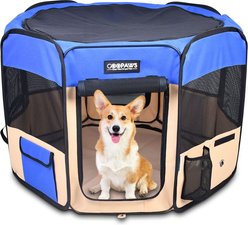 Jespet Soft-Sided Dog & Cat Playpen, Blue, 45-in