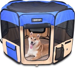 Jespet Soft-Sided Dog & Cat Playpen, Blue, 61-in