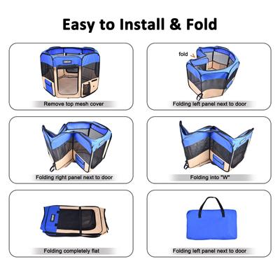 Show full view: Jespet Soft-Sided Dog & Cat Playpen, Blue, 61-in slide 3 of 10