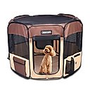 Jespet Soft-Sided Dog & Cat Playpen, Brown, 36-in