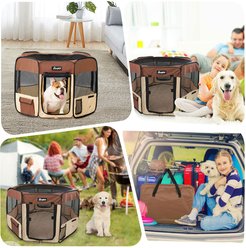 Jespet Soft-Sided Dog & Cat Playpen, Brown, 36-in slide 2 of 7