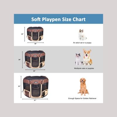 Show full view: Jespet Soft-Sided Dog & Cat Playpen, Brown, 36-in slide 6 of 10