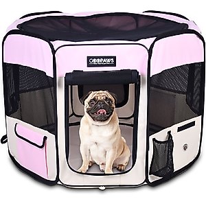 Jespet Soft-Sided Dog & Cat Playpen, Pink, 36-in