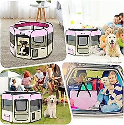 Jespet Soft-Sided Dog & Cat Playpen, Pink, 36-in slide 2 of 7