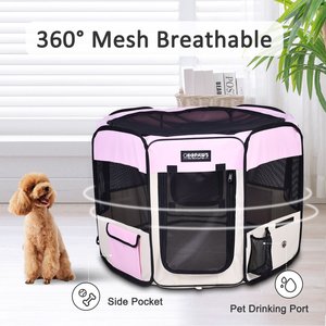 Jespet Soft-Sided Dog & Cat Playpen, Pink, 36-in