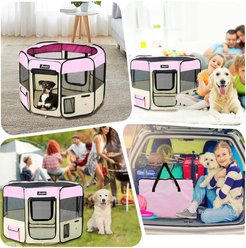 Jespet Soft-Sided Dog & Cat Playpen, Pink, 45-in slide 2 of 8