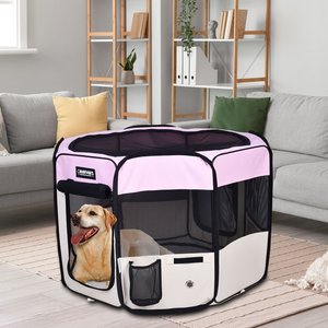 Jespet Soft-Sided Dog & Cat Playpen, Pink, 45-in