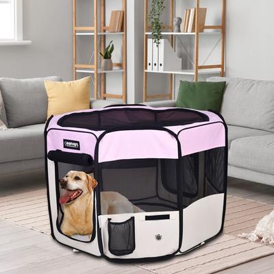 Show full view: Jespet Soft-Sided Dog & Cat Playpen, Pink, 45-in slide 6 of 10