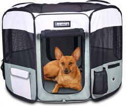 Jespet Soft-Sided Dog & Cat Playpen, Shale Green, 36-in