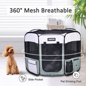 Jespet Soft-Sided Dog & Cat Playpen, Shale Green, 36-in
