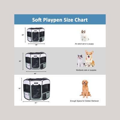 Show full view: Jespet Soft-Sided Dog & Cat Playpen, Shale Green, 36-in slide 5 of 9