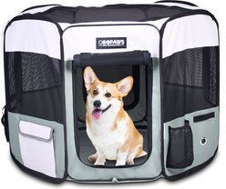 Jespet Soft-Sided Dog & Cat Playpen, Shale Green, 45-in
