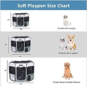 Jespet Soft-Sided Dog & Cat Playpen, Shale Green, 45-in