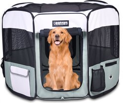 Jespet Soft-Sided Dog & Cat Playpen, Shale Green, 61-in