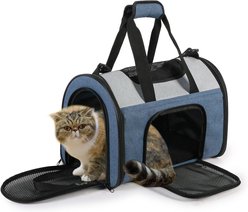 Jespet Soft-Sided Sport Dog & Cat Carrier Bag, Dark Blue, 16-in