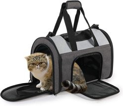 Jespet Soft-Sided Sport Dog & Cat Carrier Bag, Smoke Grey, 16-in