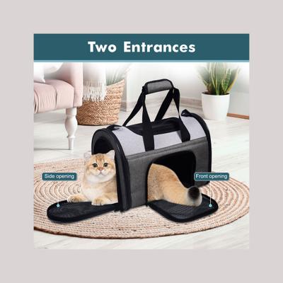 Show full view: Jespet Soft-Sided Sport Dog & Cat Carrier Bag, Smoke Grey, 16-in slide 2 of 10