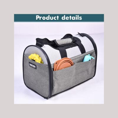 Show full view: Jespet Soft-Sided Sport Dog & Cat Carrier Bag, Smoke Grey, 16-in slide 5 of 10