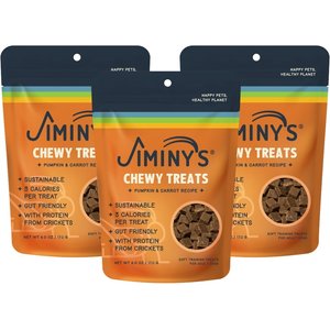 Jiminy's Cricket Cookie Pumpkin & Carrot Recipe Chicken-Free Soft Training Dog Treats, 6-oz bag, 3 count