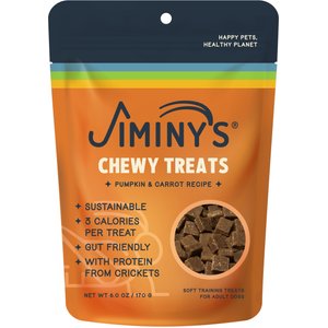 Jiminy's Cricket Cookie Pumpkin & Carrot Recipe Chicken-Free Soft Training Dog Treats, 6-oz bag, count