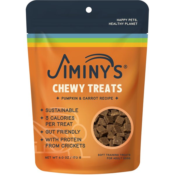 Jiminy's Cricket Cookie Pumpkin & Carrot Recipe Chicken-Free Soft Training Dog Treats, 6-oz bag