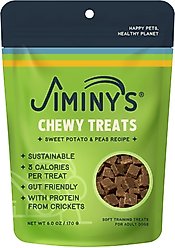 Jiminy's Cricket Peas & Sweet Potato Recipe Chicken-Free Dog Treats, 6-oz bag, 1 count