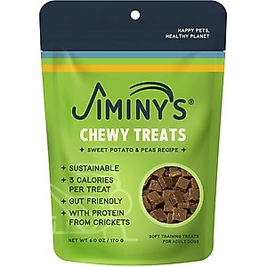 Jiminy's Cricket Peas & Sweet Potato Recipe Chicken-Free Dog Treats, 6-oz bag, 1 count