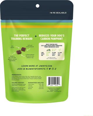 Show full view: Jiminy's Cricket Peas & Sweet Potato Recipe Chicken-Free Dog Treats, 6-oz bag, 1 count slide 4 of 11