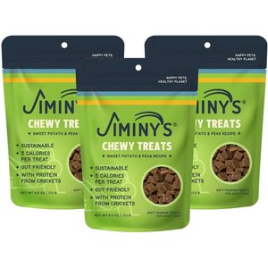 Jiminy's Cricket Peas & Sweet Potato Recipe Chicken-Free Dog Treats, 6-oz bag, 3 count