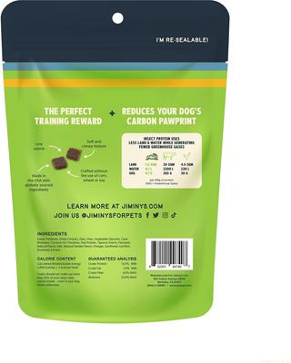 Show full view: Jiminy's Cricket Peas & Sweet Potato Recipe Chicken-Free Dog Treats, 6-oz bag, 3 count slide 4 of 5