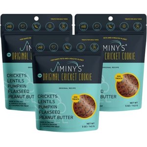 Jiminy's Grain-Free Cricket Cookie Original Recipe Dog Treats, 5-oz bag, 3 count