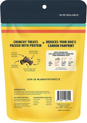 Show full view: Jiminy's Grain-Free Cricket Cookie Peanut Butter & Blueberry Recipe Dog Treats, 5-oz bag, 1 count slide 3 of 10