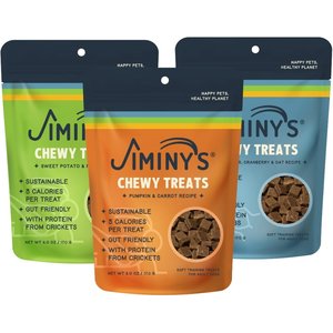 Jiminy's Mixed Flavors Grain-Free Soft & Chewy Dog Training Treats, 6-oz bag, 3 count