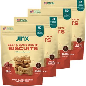 Jinx Beef & Bone Broth Biscuits Crunchy Dog Treats, 16-oz bag, 4 count
