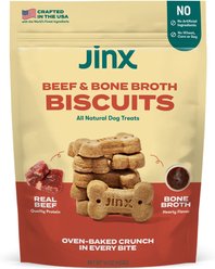Jinx Beef & Bone Broth Biscuits Crunchy Dog Treats, 16-oz bag