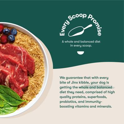 Show full view: Jinx Beef, Brown Rice & Sweet Potato ALS Kibble Dog Dry Food, 11.5-lb bag slide 6 of 12