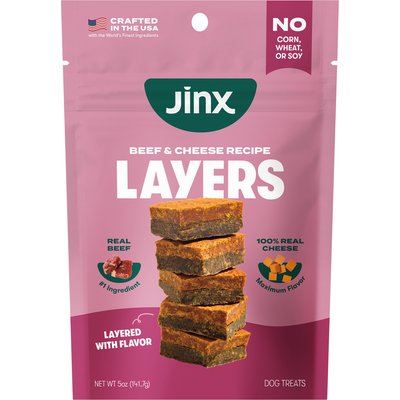 Jinx Jinx Beef & Cheese Layers Jerky Dog Treats, 5-oz bag
