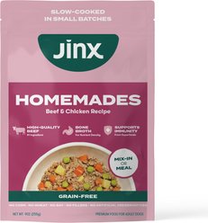 Jinx Homemades Grain-Free Beef & Chicken Pate Wet Dog Food, 9-oz pouch, case of 12