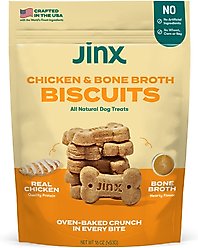 Jinx Chicken & Bone Broth Biscuits Crunchy Dog Treats, 16-oz bag