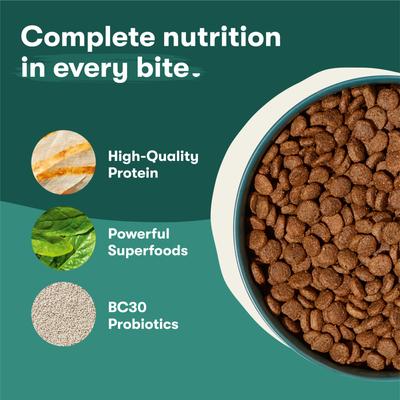 Show full view: Jinx Chicken, Brown Rice & Sweet Potato ALS Kibble Dog Dry Food, 11.5-lb bag slide 5 of 13