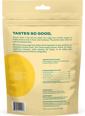 Show full view: Jinx Freeze-Dried Chicken Dry Dog Food Topper, 3-oz bag slide 3 of 9