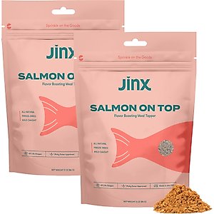 Jinx Freeze-Dried Salmon Dry Dog Food Topper, 3-oz bag, 2 count