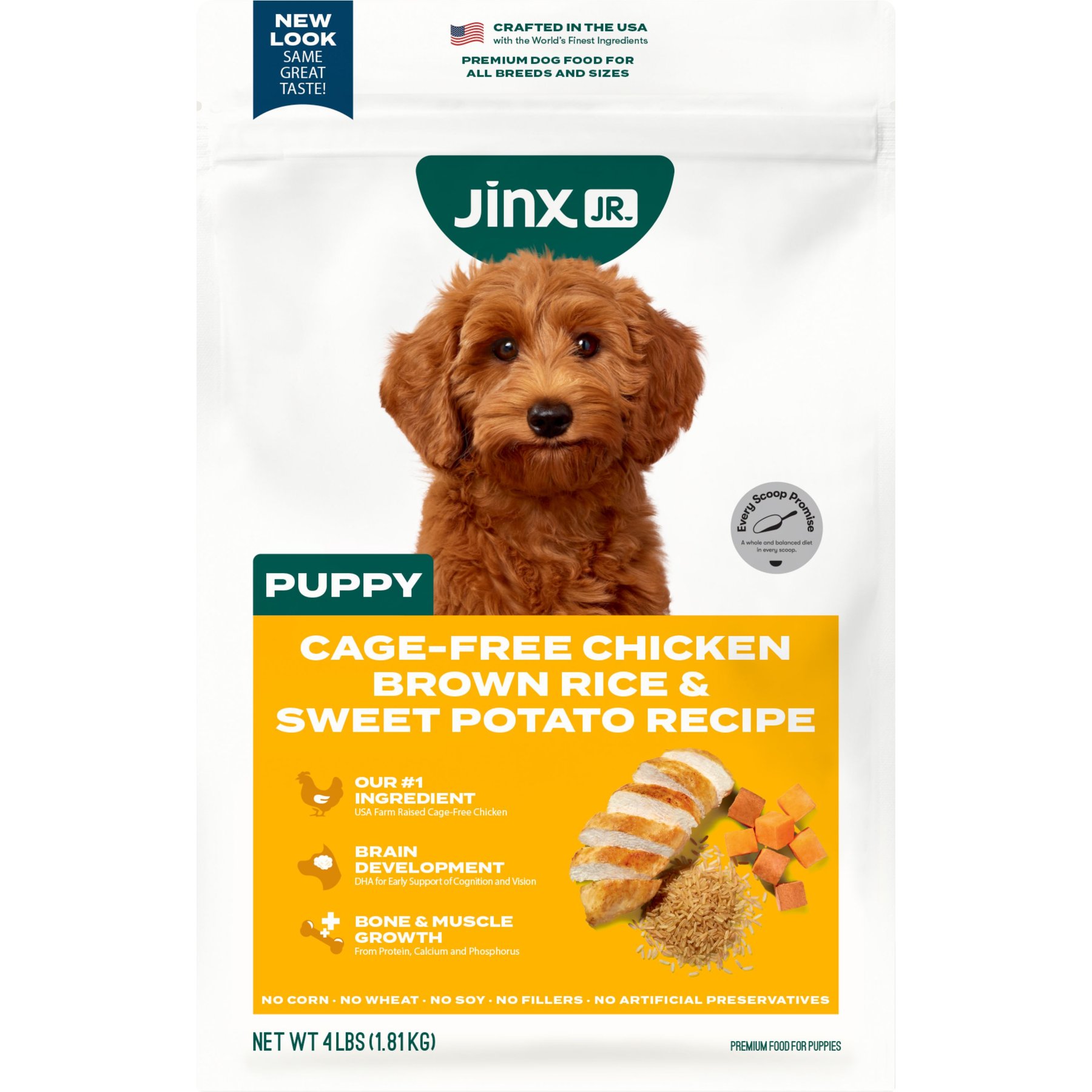 Jinx Jr Whole Grain Chicken Recipe Natural Dry Puppy Food, 4-lb bag