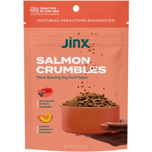 Jinx Salmon Crumbles High-Protein Dry Dog Food Topper, 4-oz bag
